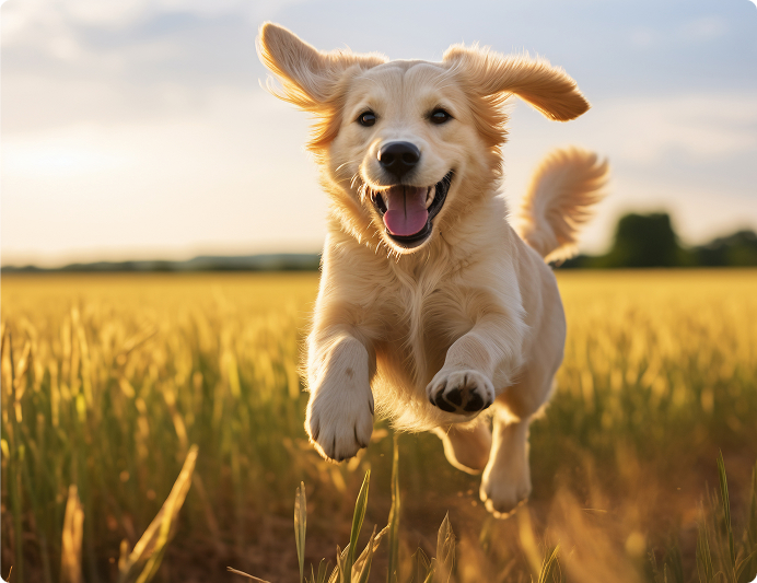 Cane attivo e in movimento